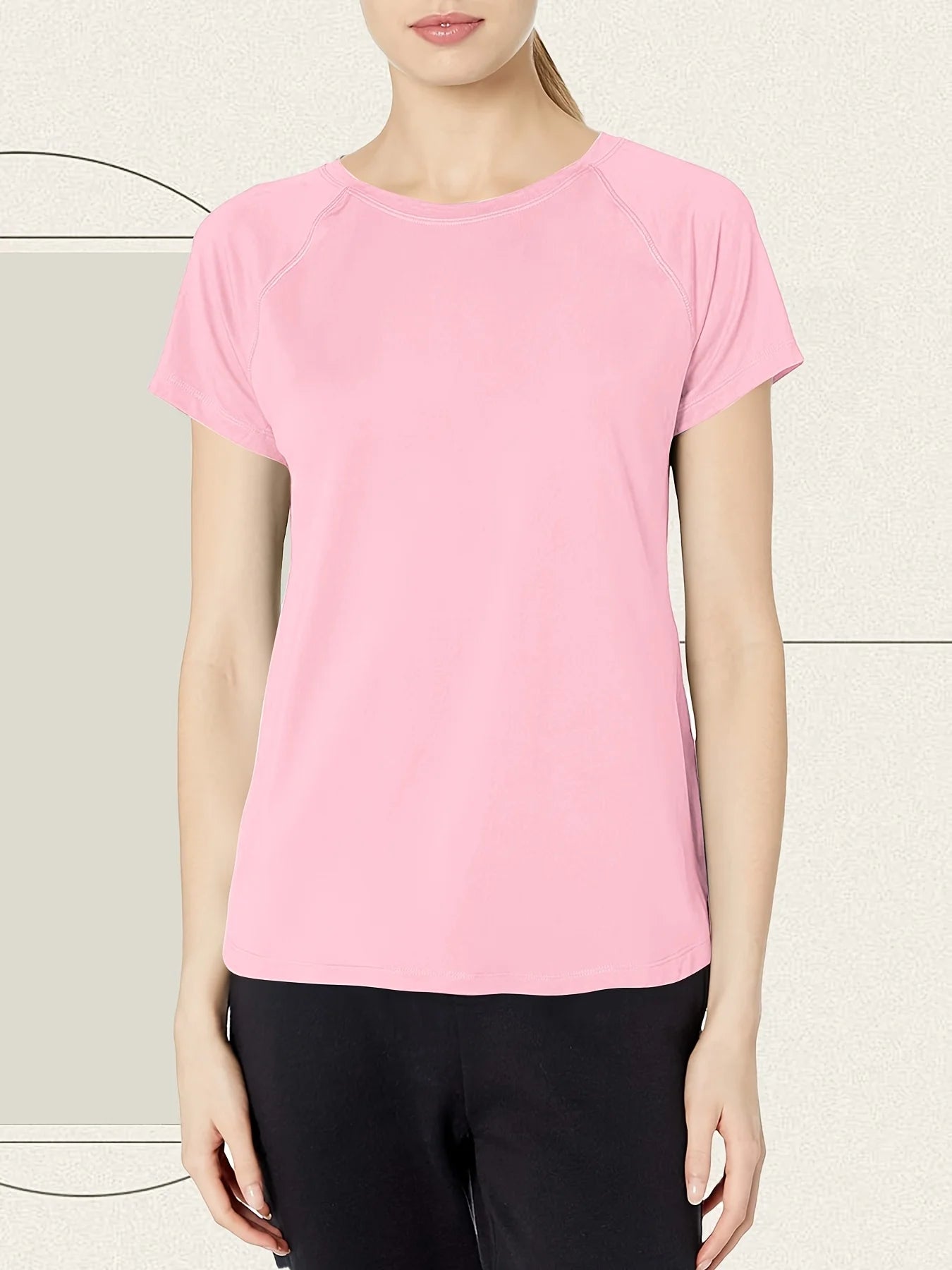 Women’s Quick Dry Short Sleeve Resilience Gym Sports Moisture Wicking Round Neck T-Shirt Training Exercise Gym Sport Shirt Quick Pick Grocers